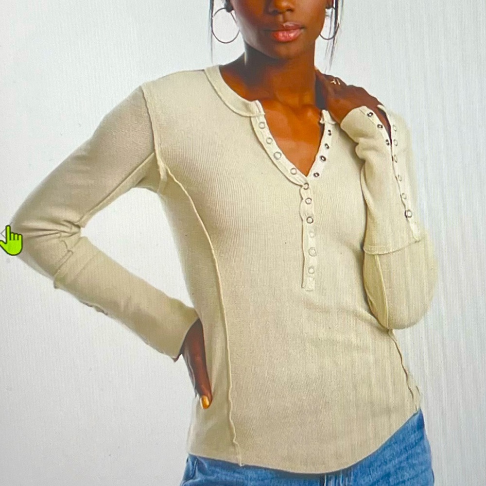 Free People Nailed It Thermal Henley- Medium